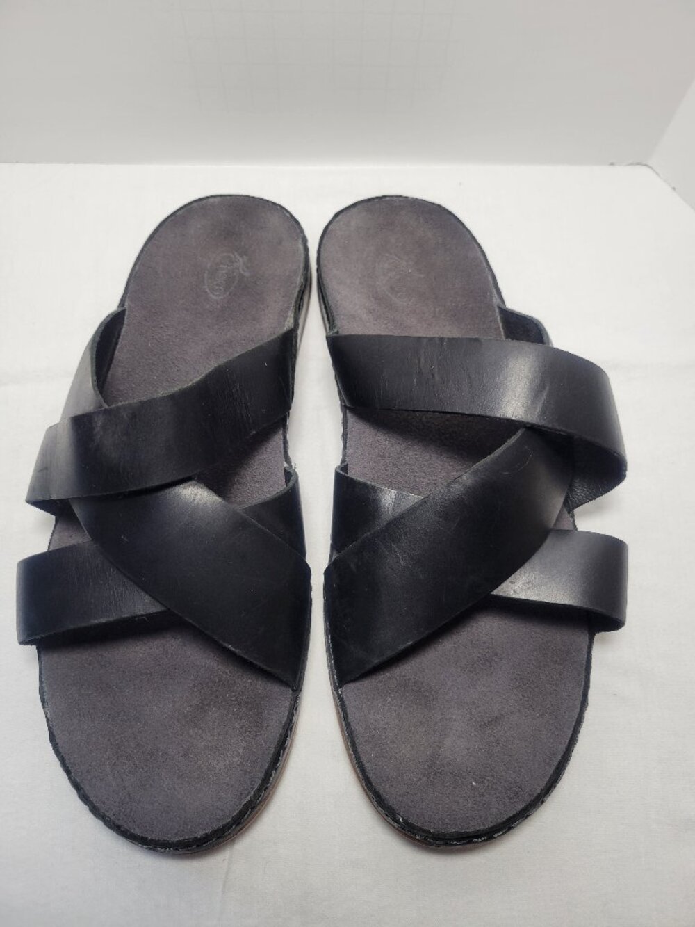 Chaco Wayfarer Black Leather Slide Sandals Women's 11 EU 42 - Picture 2 of 11